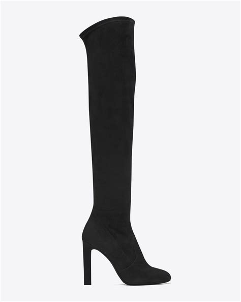 ysl over the knee suede boots|saint laurent leather boots.